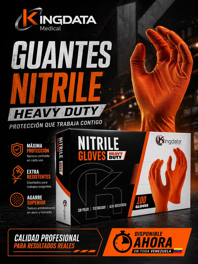 Guantes de Nitrilo Negro KINGDATA Micra 5 caja 100 und