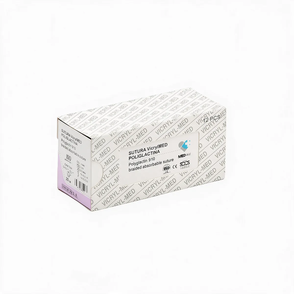 Sutura Vicryl (Poliglactina) MED 2,0-75cm Cortante Rev. 1/2