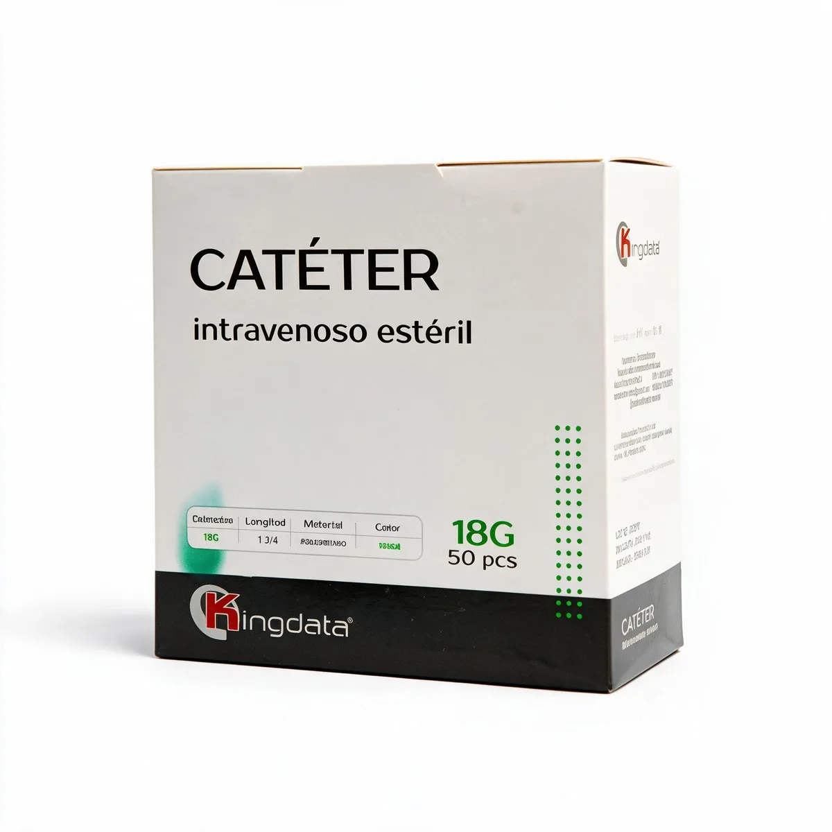 Yelco 18G KINGDATA | Cateter Intravenoso Esteril | O.D.: 1.2mm | L.: 45mm | Flow: >=75ml/min